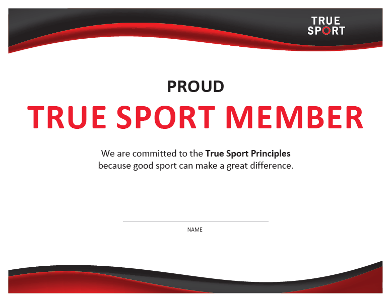 True Sport Declaration Certificate
