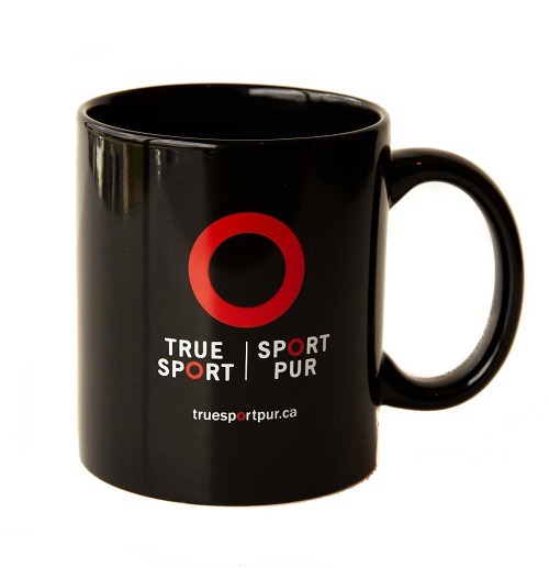 Image of True Sport Black Coffee Mug with Logo