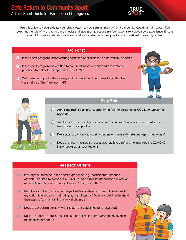 Safe Return to Community Sport Infographic Page 1