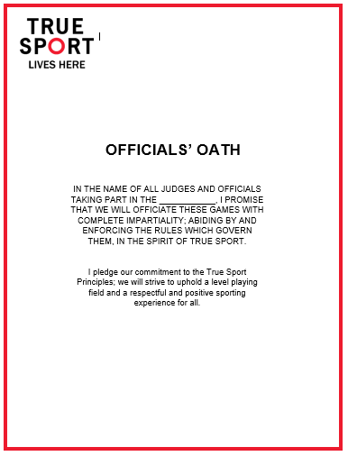 True Sport Oaths for Officials